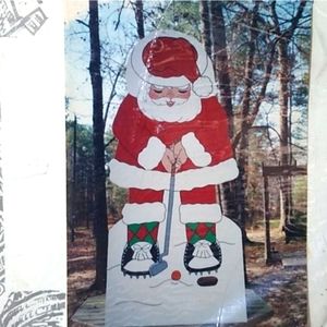 🟢 DIY Yard Art PATTERN Golfing Santa  Vintage